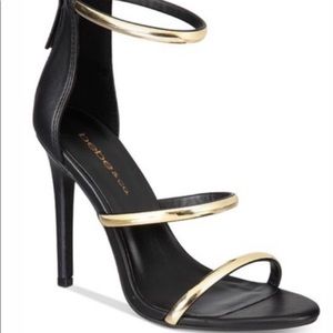 Black gold Bebe heels/sandals